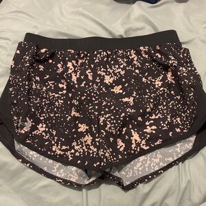 Black and Pink Splatter Athletic Shorts